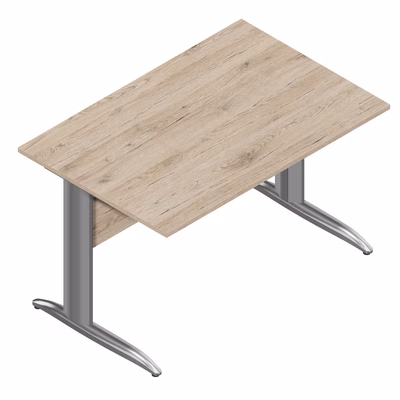Immagine di Scrivania gamba ad "L" EASYSPACE cm 120x80x72 cromato/rovere canadese