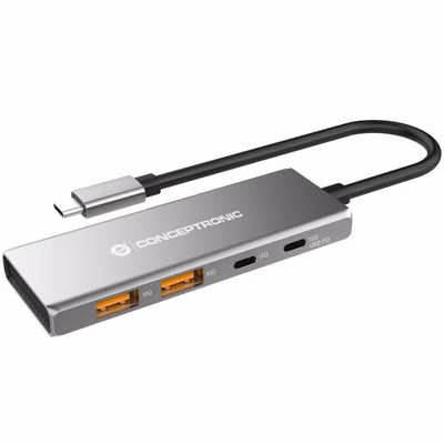 Immagine di Hub USB-C Conceptronic HUBBIES15G 4 porte USB 3.2 Gen2 10Gbps con PD 100W