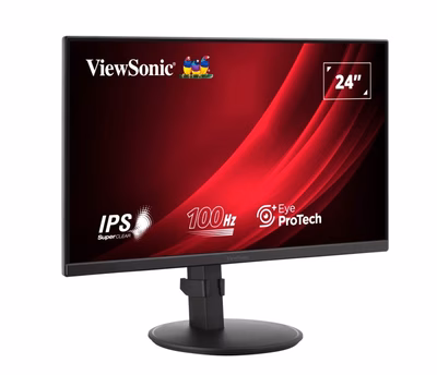 Immagine di Monitor 24" Full HD VIEWSONIC SuperClear IPS 100Hz ergonomico con HDMI, DP e VGA