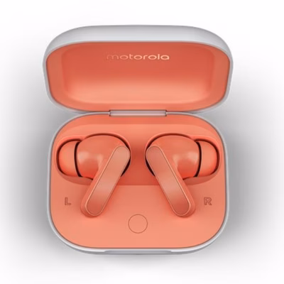 Immagine di Cuffie cordless si bluetooth arancione MOTOROLA MOTO BUDS CORAL PEACH PG38C05750