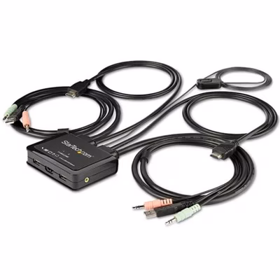 Immagine di Switch kvm startech HDMI 2 porte 4K 60hz con audio e switch remoto