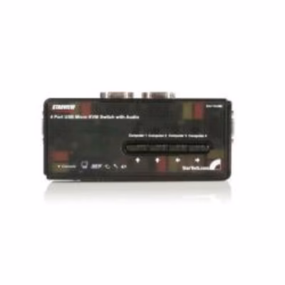 Immagine di Switch kvm startech usb/vga 4 porte con audio e cavi inclusi