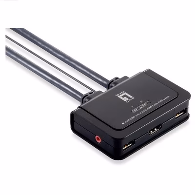 Immagine di Switch kvm levelone 2 porte hdmi/usb con audio, hotkey e quickswitch