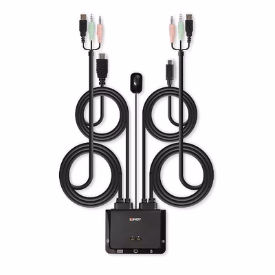 Immagine di Switch kvm lindy HDMI 4k60 USB-C 2 porte con audio e USB 2.0