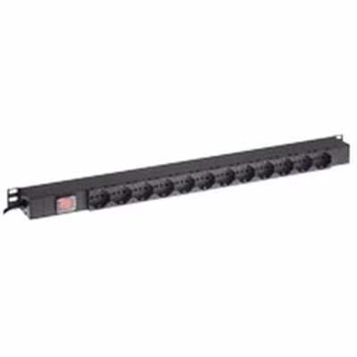 Immagine di PDU TECNOSTEEL 12 prese con interruttore luminoso e spina Schuko 0U
