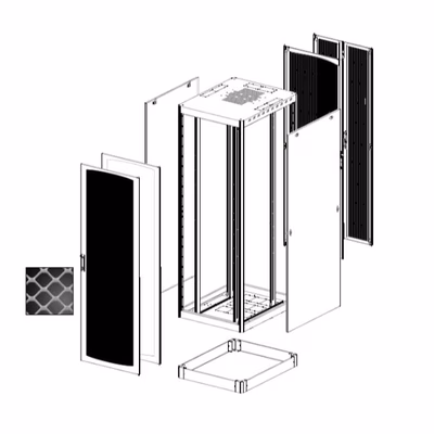 Immagine di Rack TECNOSTEEL 42U 800x1000 mm con porte areate e struttura professionale