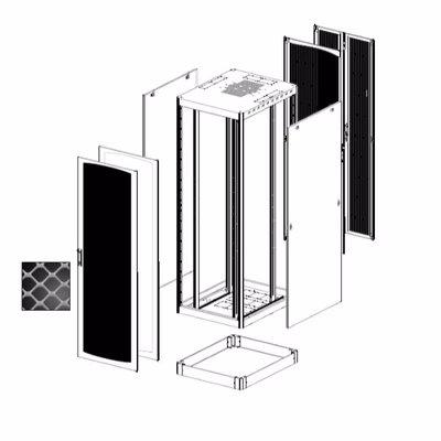 Immagine di Rack TECNOSTEEL 42U 800x1000 mm con doppia porta posteriore aerata