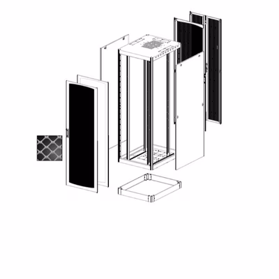Immagine di Rack TECNOSTEEL 42U 800x1000 mm con porta in vetro e portata 800 kg