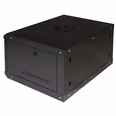 Immagine di Armadio rack LINK 19" 6U da parete con porta in vetro e ripiano incluso