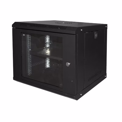Immagine di Armadio rack LINK 19" 9U Serie Light con porta in vetro e ripiano incluso