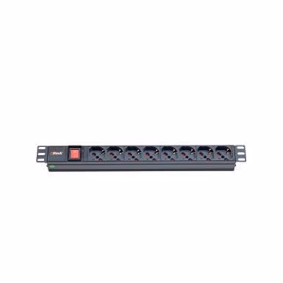 Immagine di PDU IT RACK LAN 8 309139 1U con 8 prese universali e interruttore luminoso per rack 19"