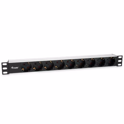 Immagine di Power Strip EQUIP 333292 1U con 9 prese Schuko CEE7/4 e cavo da 1,8 m per rack 19"