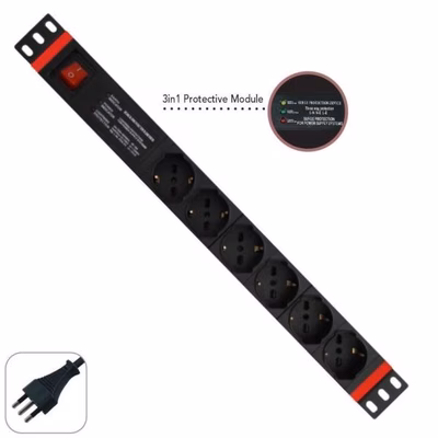 Immagine di Multipresa rack WP EUROPE 1u 6 prese universali
