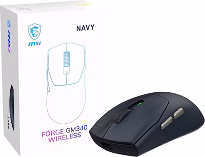 Immagine di Mouse MSI FORGE GM340 wireless Navy 12000 DPI con Bluetooth, 2.4GHz e USB