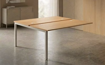 Immagine di Modulo aggiuntivo Bench 2 posti WORK cm 120x165x75 gamba metallica piano faggio