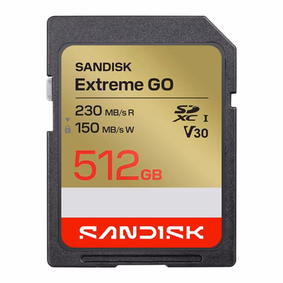 Immagine di Memory Card SDXC 512GB SANDISK Extreme GO UHS-I U3 V30 fino a 230MB/s