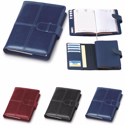 Immagine di Agenda con fibbia in similpelle giornaliera 15x21 bordeaux 20+
