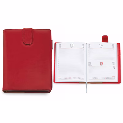Immagine di Agenda in similpelle con fibbia giornaliera 15x21 bordeaux 30+
