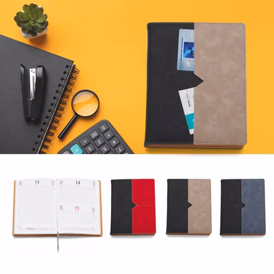 Immagine di Agenda in similpelle con tasche giornaliera 15x21 rosso 30+