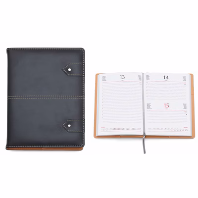 Immagine di Agenda in similpelle giornaliera 15x21 nero 30+