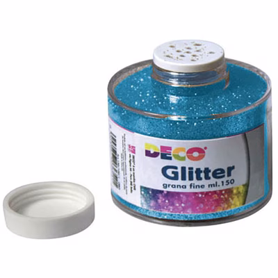 Immagine di Glitter grana fine CWR in barattolo con tappo dosatore 150 ml turchese