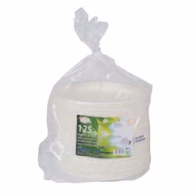 Immagine di Piatto fondo LINEA EASY in polpa di cellulosa colore bianco 400 ml Ø 18 cm