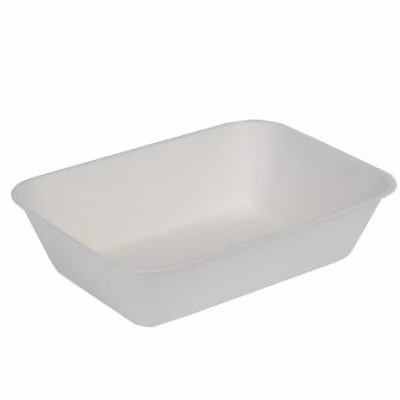 Immagine di Vaschetta rettangolare in polpa di cellulosa colore bianco cm 9,5x13,5x4