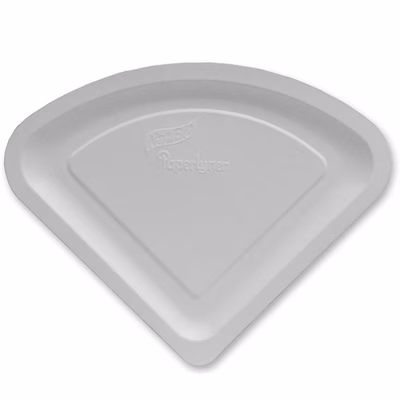 Immagine di Piatto triangolare 1/4 in polpa di cellulosa colore bianco cm 26,7x26,7x33