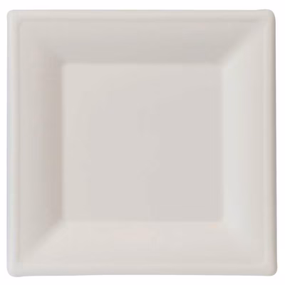 Immagine di Piatto quadrato in polpa di cellulosa colore bianco cm 16x16