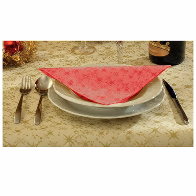 Immagine di Tovagliolo natalizio Airlaid in carta a secco MCR 40x40 Comete colore rosso su Dry rosso 50 pezzi