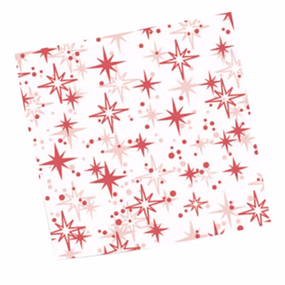 Immagine di Tovagliolo natalizio Airlaid in carta a secco MCR 40x40 Comete colore rosso su Dry bianco 50 pezzi