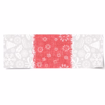 Immagine di Runner natalizio Airlaid in carta a secco MCR 50x120 Jingle colore argento e rosso 200 pezzi