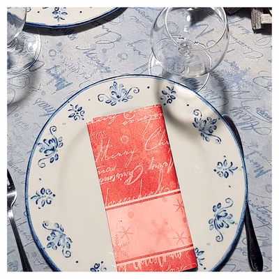 Immagine di Tovagliolo natalizio Airlaid in carta a secco MCR 40x40 Dream colore rosso 50 pezzi