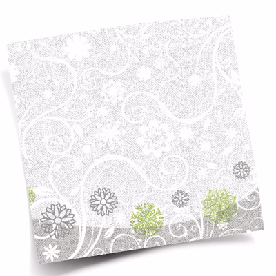 Immagine di Tovagliolo natalizio Airlaid in carta a secco MCR 40x40 Elegant colore argento 50 pezzi