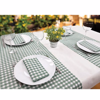 Immagine di Runner Airlaid in carta a secco MCR 50x120 Quadretto colore verde 200 pezzi