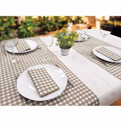 Immagine di Runner Airlaid in carta a secco MCR 50x120 Quadretto colore marrone 200 pezzi