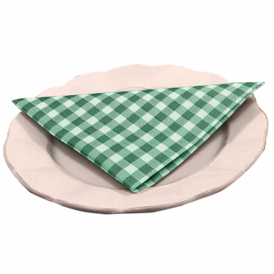 Immagine di Tovagliolo Airlaid in carta a secco MCR 40x40 Quadretto colore verde 50 pezzi