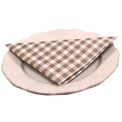 Immagine di Tovagliolo Airlaid in carta a secco MCR 40x40 Quadretto colore marrone 50 pezzi