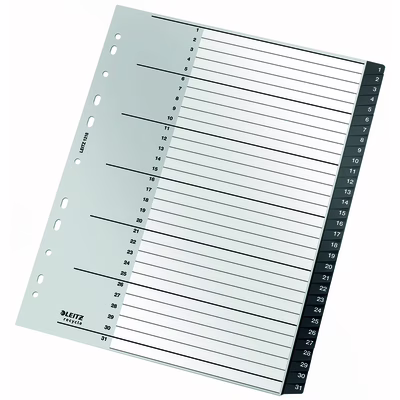 Immagine di Separatore LEITZ RECYCLE in PPL A4 maxi con rubrica numerica 1-31