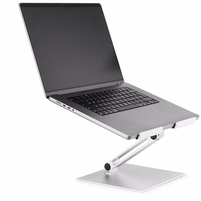 Immagine di Supporto alza notebook regolabile in altezza DURABLE RISE colore argento metallizzato