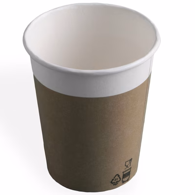 Immagine di Bicchieri in cartoncino di pura cellulosa USOBIO Linea Pure 180 ml