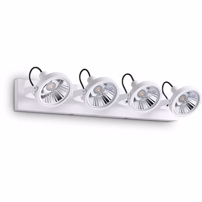 Immagine di Plafoniera GLIM bianco L65,5 - 4 diffusori