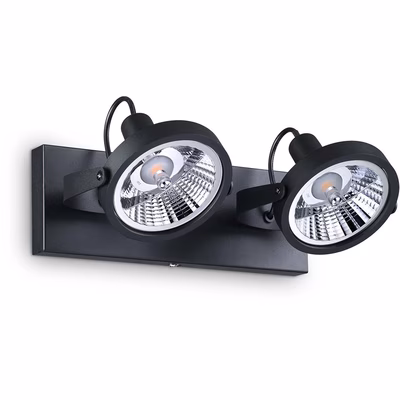 Immagine di Plafoniera GLIM nero L31 - 2 diffusori