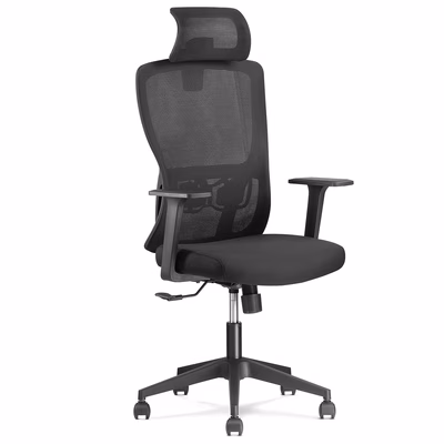 Immagine di Sedia semidirezionale MSTYLE G-REX sedile in tessuto colore nero schienale in rete colore nero