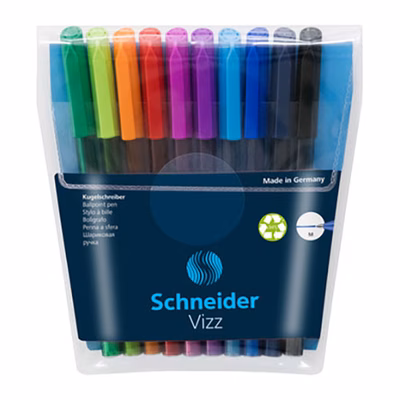 Immagine di Penna a sfera colori assortiti SCHNEIDER GELCO VIZZ M astuccio punta media mm 1
