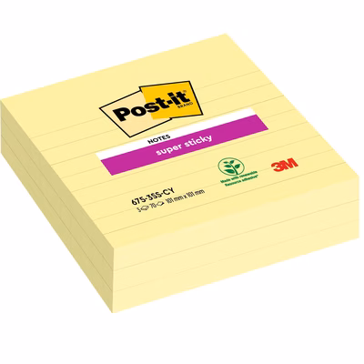 Immagine di Post-it 3M 675 super sticky 90 ff 101x101 giallo