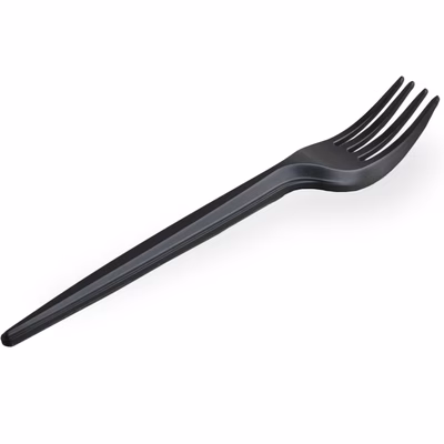 Immagine di Forchetta compostabile in mater-bi USOBIO Lean colore nero