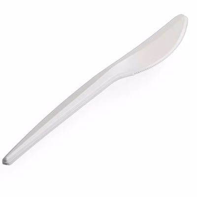 Immagine di Coltello compostabile in mater-bi USOBIO Lean colore bianco