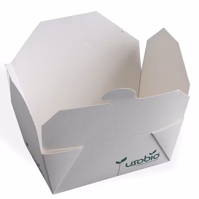 Immagine di Contenitore in cartoncino biocompostabile USOBIO take away 750 ml cm 13x8,5x6