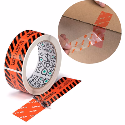 Immagine di Rotolo etichette antieffrazione FABO 100 etichette mm 188x36 mm